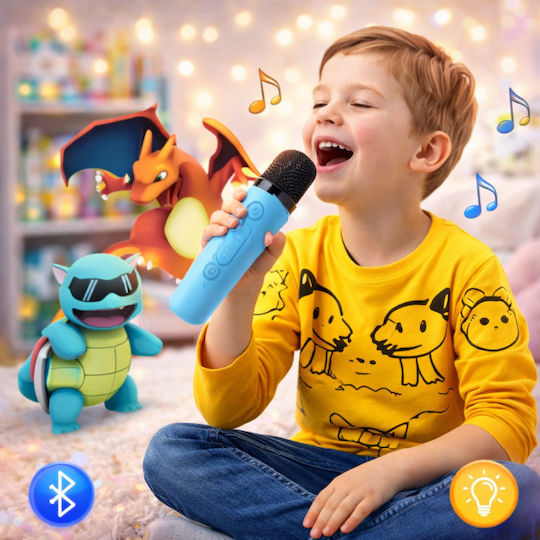 Караоке Тонколона с Безжичен Микрофон и Светлинни Ефекти Pokemon RZ2135 Син