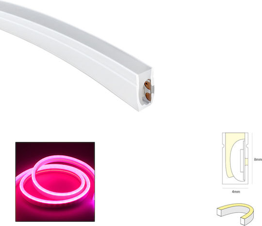 Wasserfester LED-Streifen 24V Rosa Licht 1m Neon-Flex