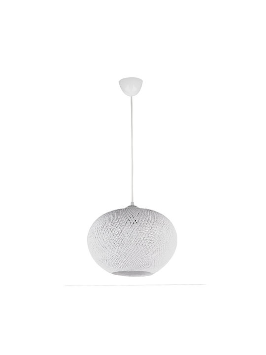 Megapap Visca Pendant Light White Ball with Socket E27 25x25x60cm