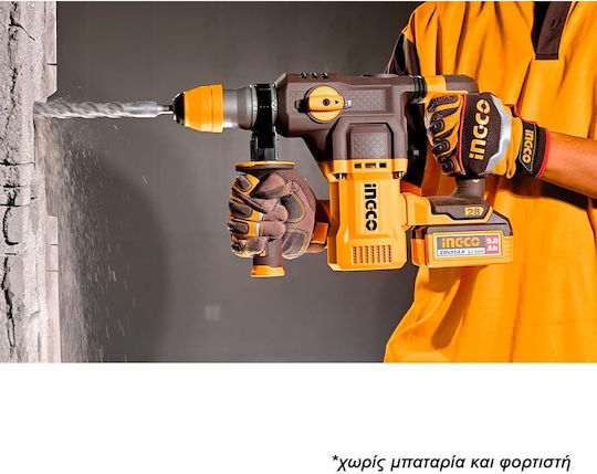 Ingco Κρουστικό Σκαπτικό Πιστολέτο Μπαταρίας Brushless 20V Solo με Υποδοχή SDS Plus CRHLI20286