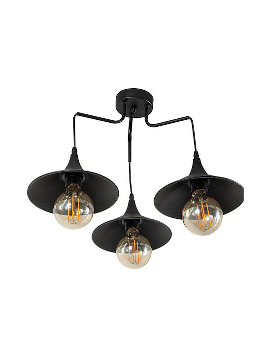 ARlight Pendant Light Black Bell with Socket E27 50x35cm