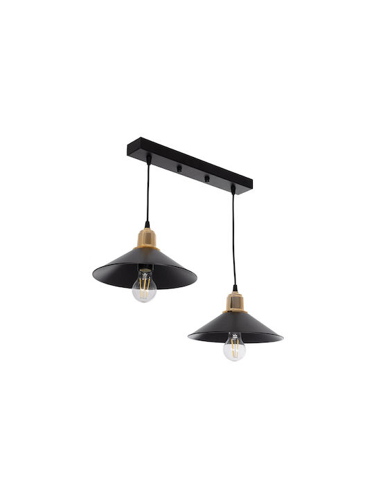 GloboStar Lucana Pendant Light Black Rail with Socket E27 40x25x75cm