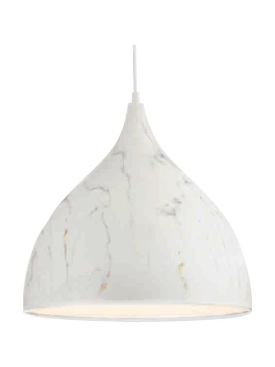 Aca Roxanne Pendant Light White Bell with Socket E27 35x31cm