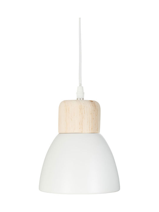 Atmosphera S7910106 White Bell Pendant Ceiling Light with E14 Socket 19x19cm