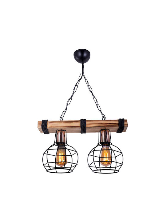 Megapap Marit Pendant Light Brown with Rope for Socket E27 65cm