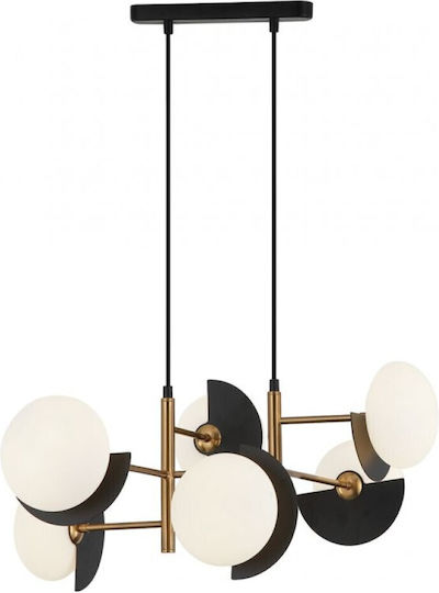 Viokef Darcy Pendant Light Black Rail for 6 Bulbs G9 62x181cm