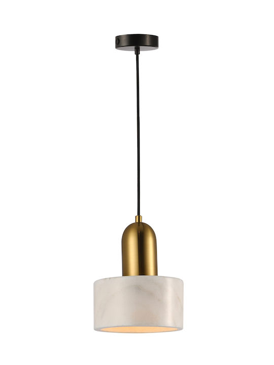Viokef Marble Adjustable Pendant Light White with Socket E27 15x140cm