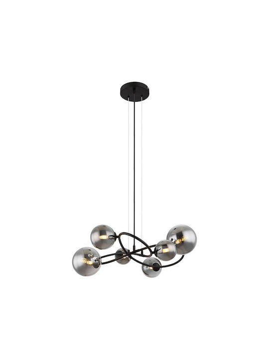 Vivalux Galileo Adjustable Pendant Light Black for 6 Bulbs G9 62.2x58.8x120.6cm