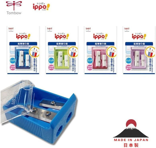 Tombow Sharpener Ippo Transparent 2 Holes Ksa-121 4901991006742