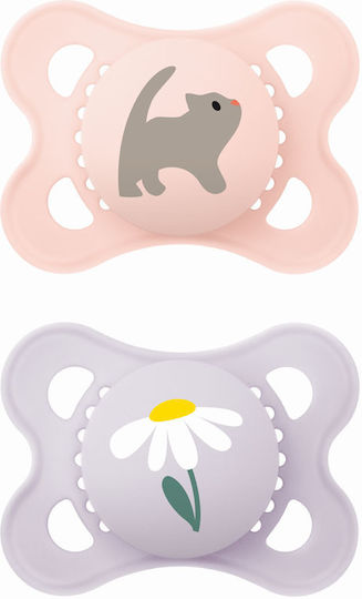 Mam Original Orthodontic Pacifiers Silicone Fox/Owl - Pink/Purple for 2-6 months 2pcs
