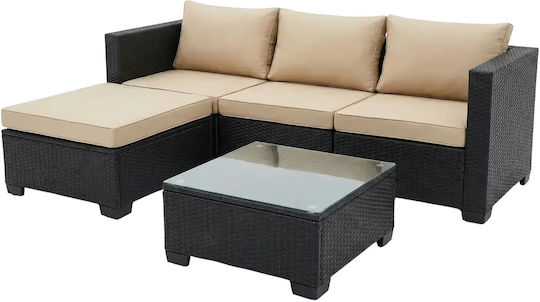 Polihome Garten- und Outdoor-Möbelsets Typsatz Wohnzimmer 2 Stück Herstellerfarbe mit Kissen
