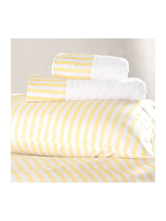 Rythmos Eloise Single Bed Sheet Set With Fitted Sheet 105x205+25cm Yellow 3pcs