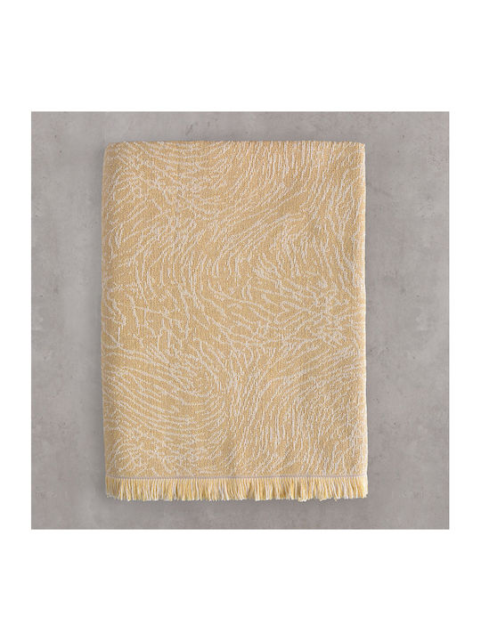 Rythmos Terrain Armchair Throw 2 Sides Jacquard 160x180cm Mustard