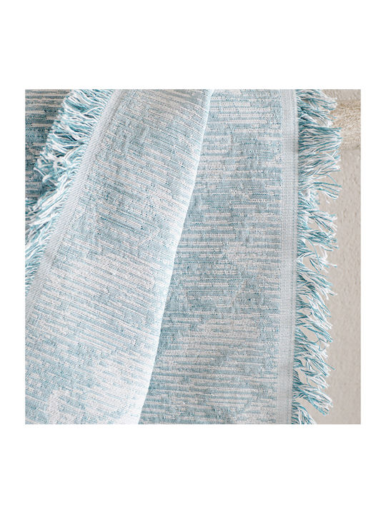 Rythmos Peony Armchair Throw Jacquard 160x180cm Light Blue