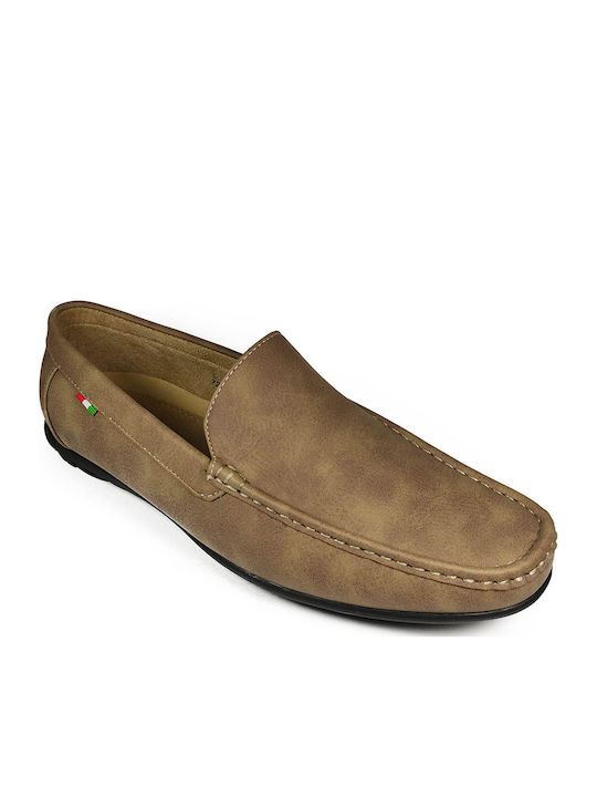 Men's Synthetic Leather Loafers Beige