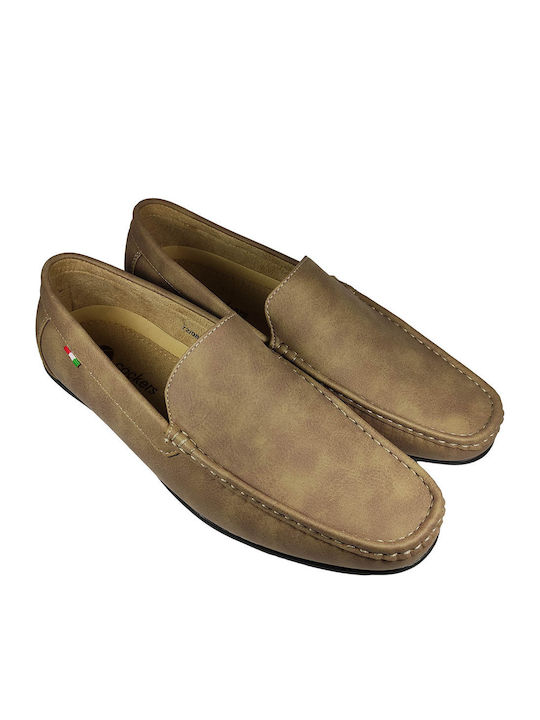 Men's Synthetic Leather Loafers Beige