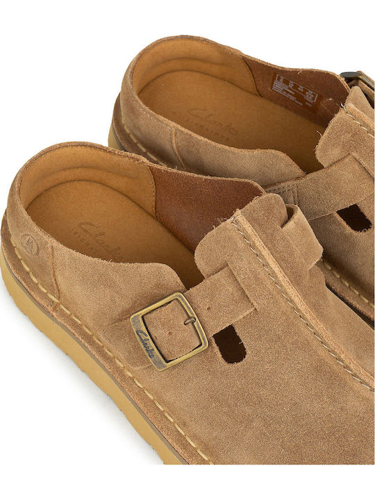 Men's Leather Slippers Brown
