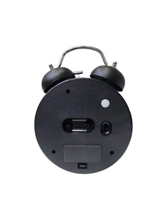 Tischuhr Metallisch mit Wecker Schwarz RZ4011-BLACK