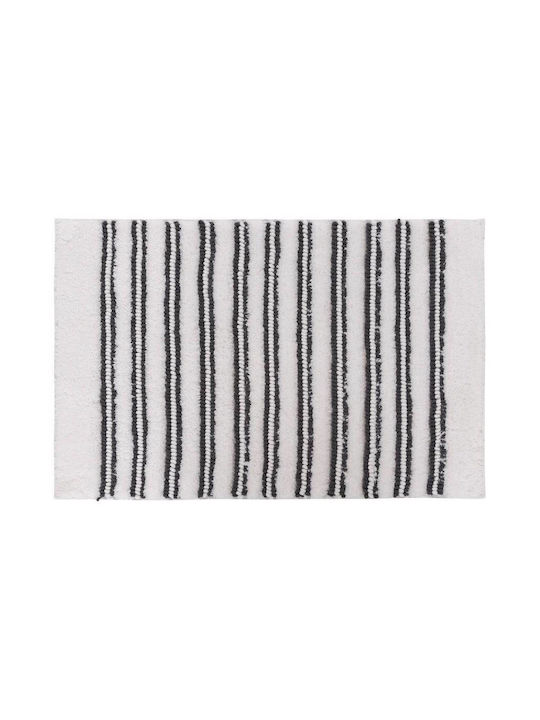 5Five Αντιολισθητικό Πατάκι Μπάνιου White-grey 90x50εκ.
