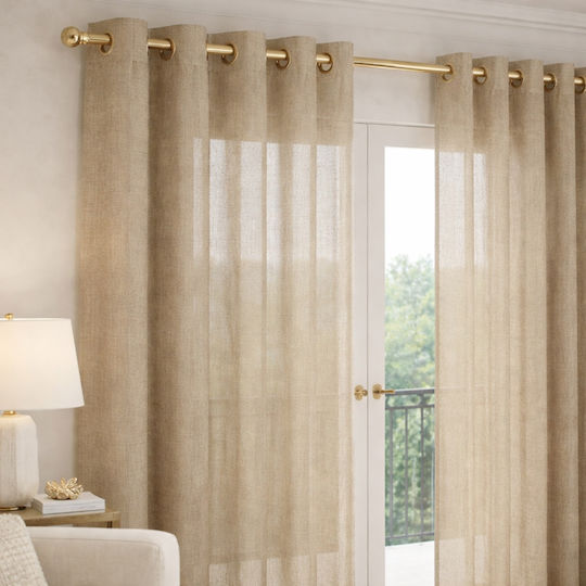 My Home Luxury Grommet Beige Curtains 280x270cm My Home Luxury Grommet Beige Curtains 280x270cm