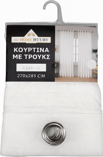 My Home Luxury Перде с Копчета Бяло 280x270см