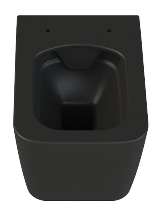 Cerastyle Hera Монтирана на стена тоалетна Безръбрена със Slim капак Soft Close Черна