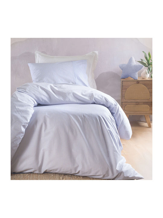 Rythmos Motiv Σετ Κουβερλί Μονό Βαμβακερό Γαλαζιο 160x240cm