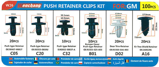 Carner Car Plastic Clips 100 Pieces