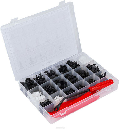 Set universal de cleme pentru tapițerie 420 piese Roșu Technic Rtkst0099