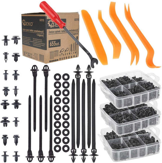 Car Upholstery Clips Set 655 Pieces Geko G02935
