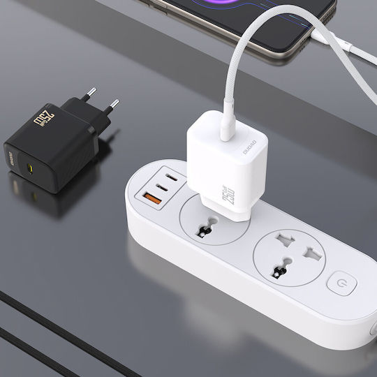 Dudao Charger GaN with USB-C Port and Cable USB-C - USB-C 25W Power Delivery Blacks (A27CEU)