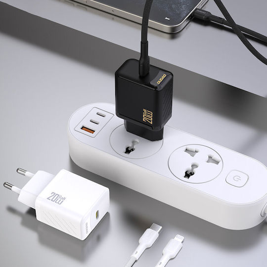 Dudao Charger GaN with USB-C Port and Cable USB-C - USB-C 20W Power Delivery Blacks (A26LEU)