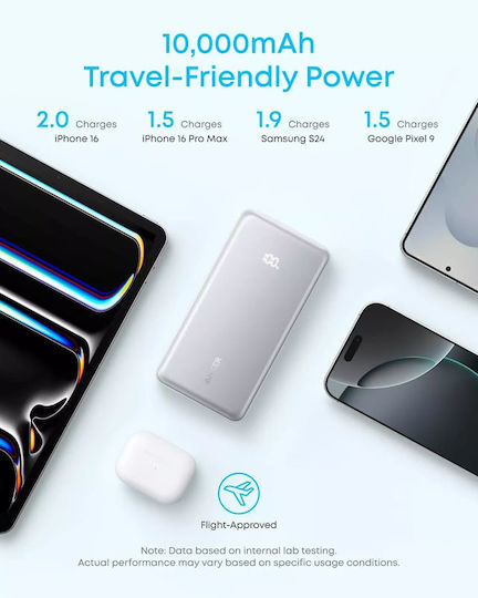 Anker Zolo Power Bank 10000mAh 22.5W με Θύρα USB-A και Θύρα USB-C Μαύρο