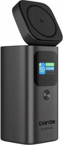 Canyon OnPower MagSafe 15000mAh 100W με Θύρα USB-A και 2 Θύρες USB-C Power Delivery Μαύρο