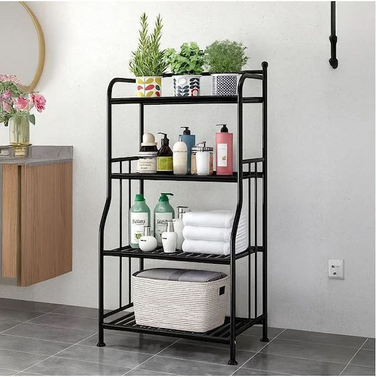 Floor Bathroom Shelf Metallic 106x29x55.5cm