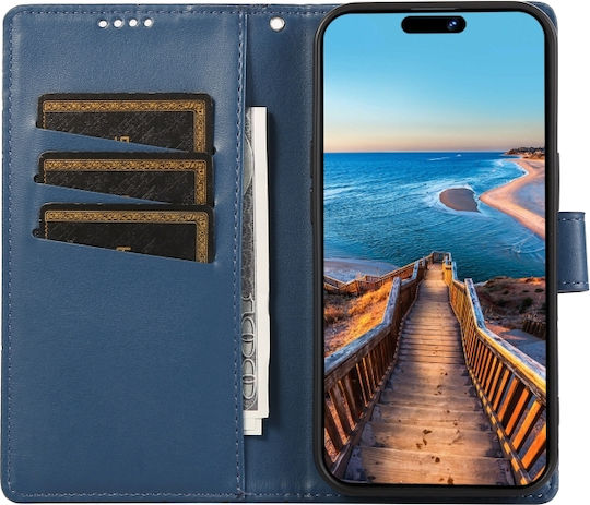 5g Pu Wallet Piele / Silicon Albastru Galaxy M34