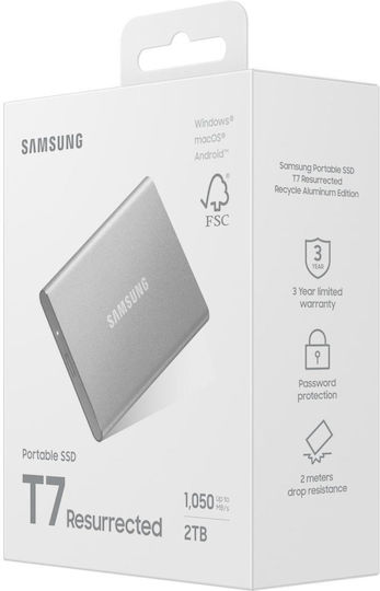 Samsung T7 Resurrected USB 3.2 External SSD 2TB 2.5" White