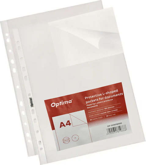 Optima Plastic Product Protective Folder L A4 Documents Pp 180 Microns 50 Pcs Set Optima Crystal