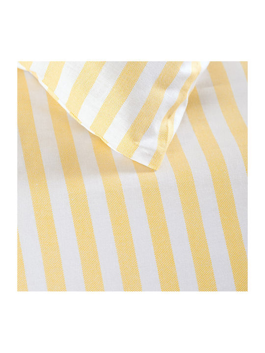 Rythmos Cotton Duvet Cover Set 160x250cm Single with Pillowcase Eloise Yellow