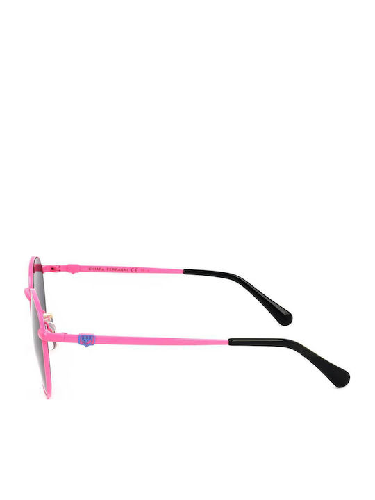 Chiara Ferragni Women's Sunglasses with Pink Frame and Black Lens