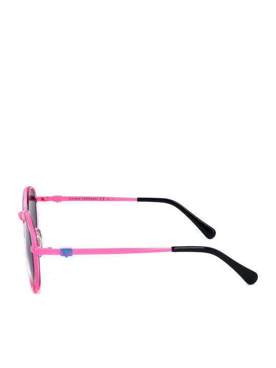 Chiara Ferragni Women's Sunglasses with Pink Frame and Black Lens