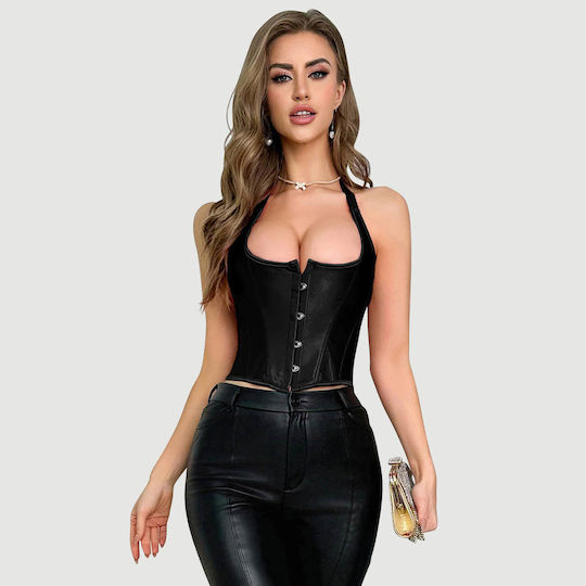 Open Neckline Sexy 12 Pieces Wide Breast Corset Black