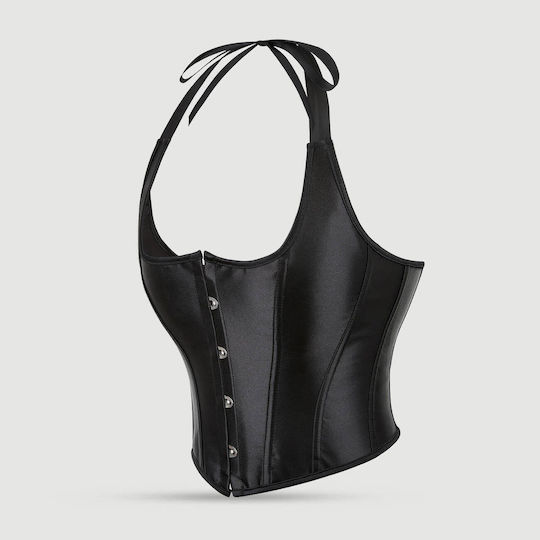 Open Neckline Sexy 12 Pieces Wide Breast Corset Black