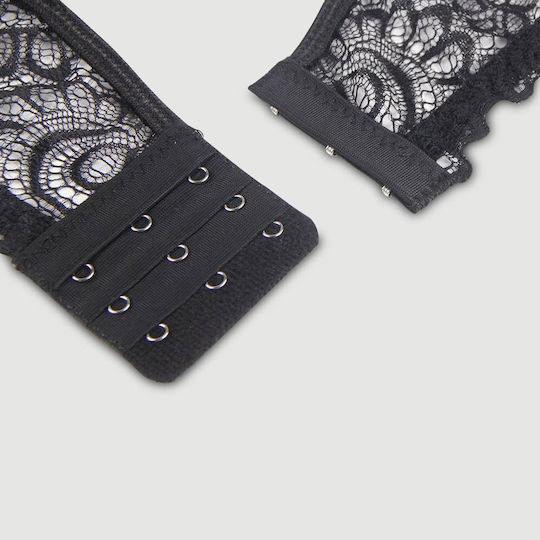 Plus Size Σετ Σουτιέν Δαντέλα & Βαθύ V Exquisite Lace Appeal Deep V Mini Temptation Bra Set Μαύρο