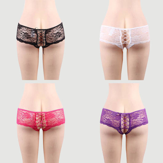 Plus Size Sexy Unterwäsche Offener Schrittfrei & Blumen Spitze Set 4 Stück