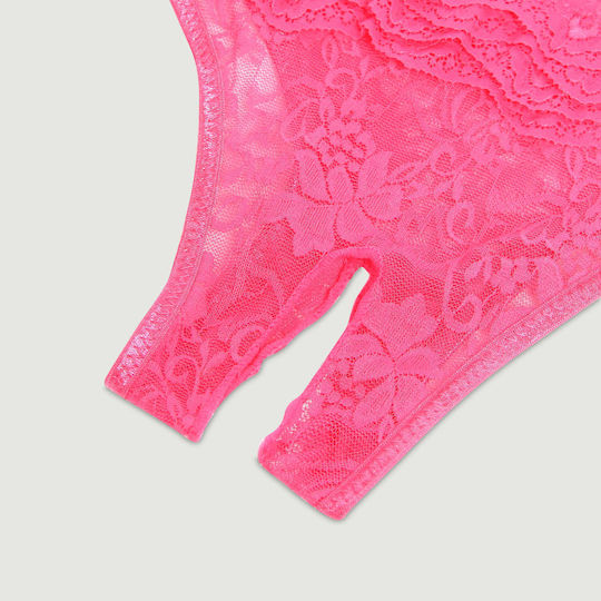 Plus Size Sexy Spitze Slip Schrittfrei Panty Rosa