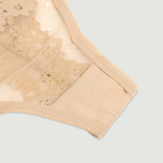 Σλιπ Δαντέλα Φλοράλ Σέξι Nude Sexy Floral Lace Panty Nude