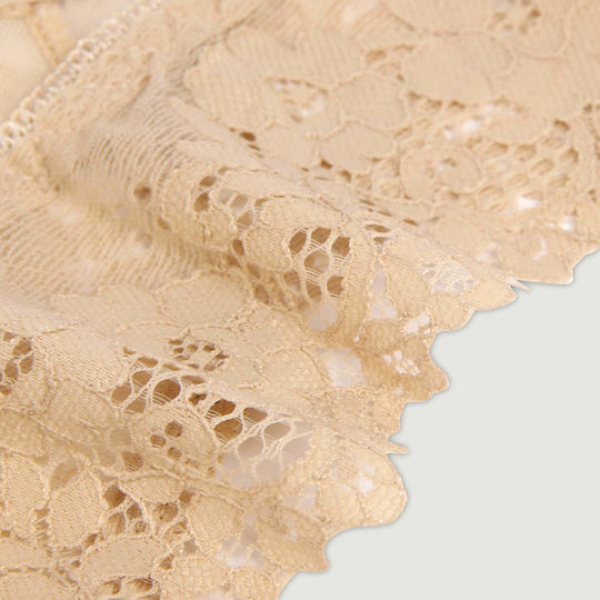 Plus Size Slip Lace Floral Sexy Nude