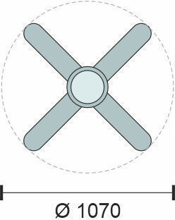 Spot Light Ceiling Fan 10.7cm With White Light Fixture