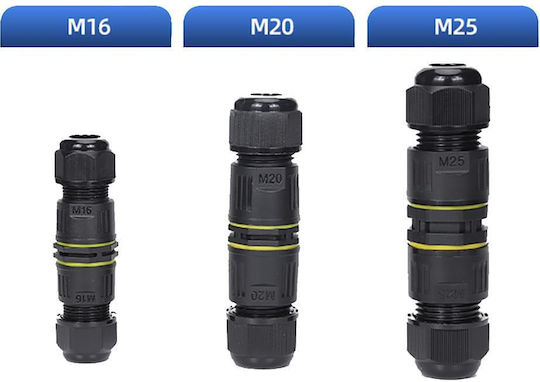 Set 2 Bucăți Conector Etanș Ip68 Pentru Exterior M16 3 Poli Secțiune Cablu 0.5-2.5 Mm² Diametru Cablu 3-6.5 Mm Onuvio